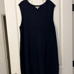 Sleeveless Navy Dress by Eileen Fisher